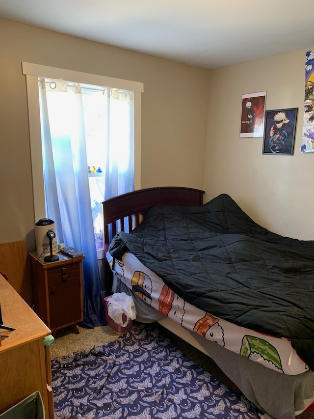 bedroom with carpet floors