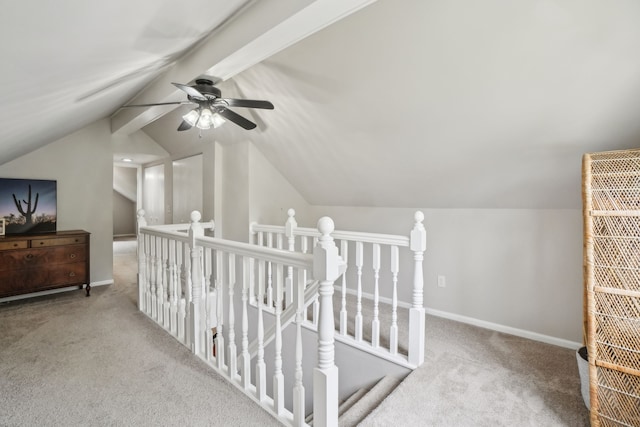 49212 Fuller Rd, Chesterfield, MI 48051 - bonus room with ceiling fan, carpet flooring, lofted ceiling, and baseboards