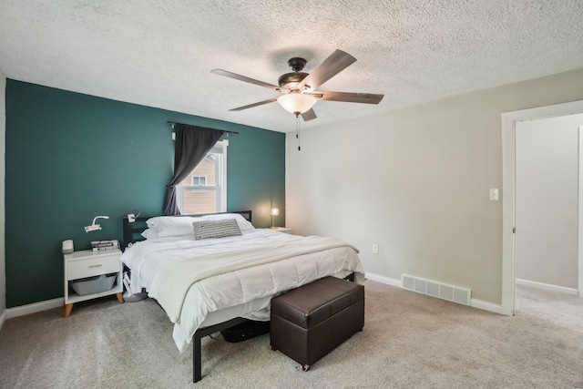 49212 Fuller Rd, Chesterfield, MI 48051 - bedroom with a textured ceiling, carpet floors, a ceiling fan, and baseboards