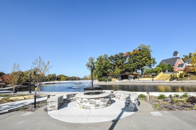 exterior space featuring a water view
