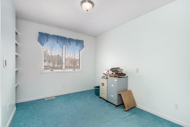 unfurnished bedroom with visible vents, baseboards, and carpet floors
