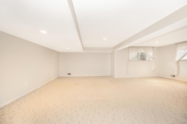 5521 Lohr Lake Dr, Ann Arbor, MI 48108 - basement with light colored carpet, recessed lighting, and baseboards