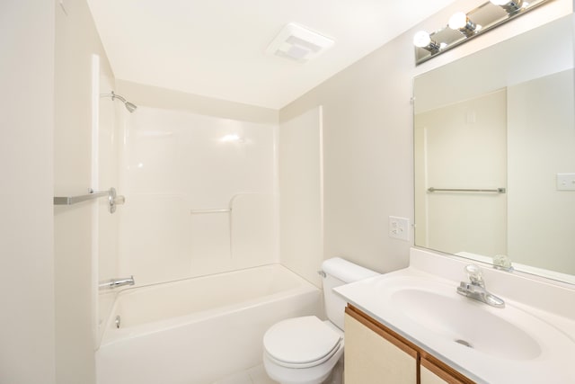 5521 Lohr Lake Dr, Ann Arbor, MI 48108 - bathroom with toilet, vanity, and shower / washtub combination