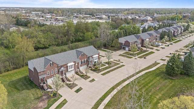 aerial view with a residential view