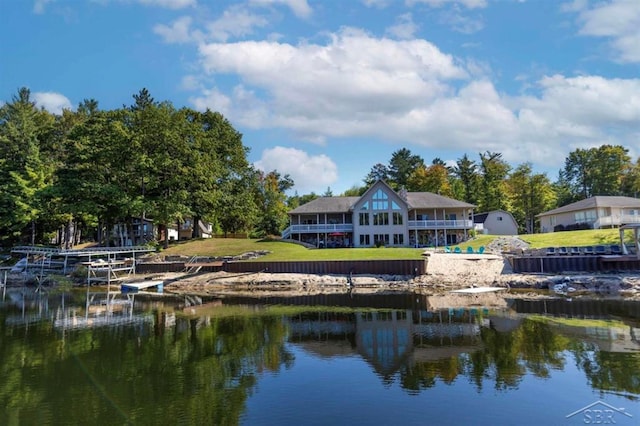exterior space with a boat dock