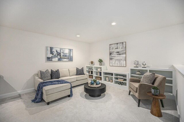 3092 N Spurway Dr, Ann Arbor, MI 48105 - living area featuring carpet flooring, recessed lighting, and baseboards
