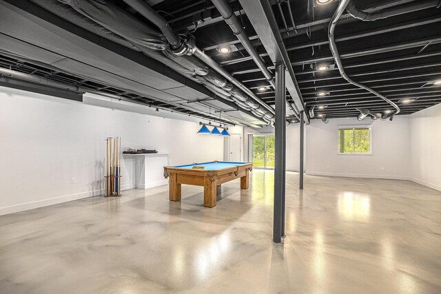3092 N Spurway Dr, Ann Arbor, MI 48105 - basement featuring baseboards and billiards