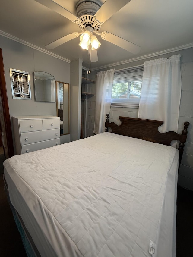 755 Bright Water Dr, Coldwater, MI 49036 - bedroom featuring crown molding and ceiling fan