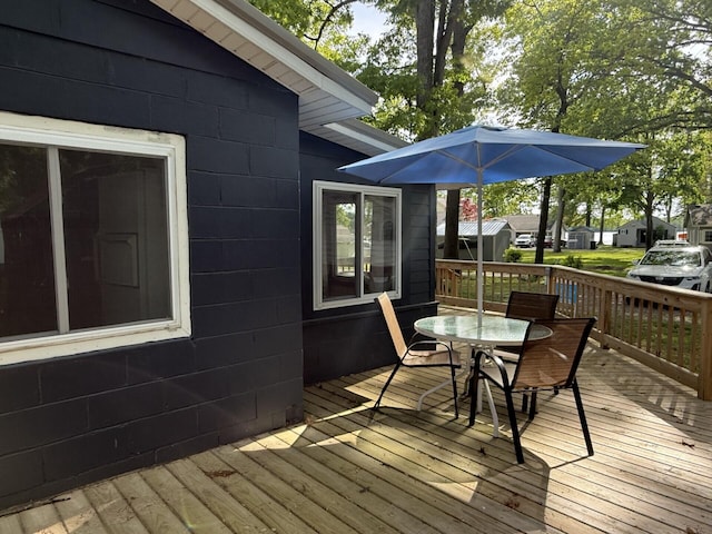 755 Bright Water Dr, Coldwater, MI 49036 - wooden deck featuring outdoor dining space