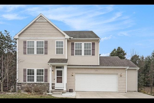 14750 Waypoint Pkwy, West Olive, MI 49460 - view of front facade featuring driveway and roof with shingles