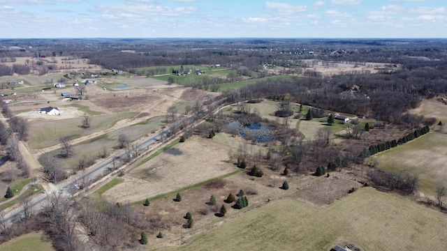 drone / aerial view featuring a rural view