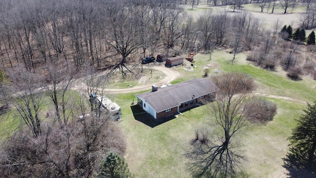 bird's eye view with a rural view