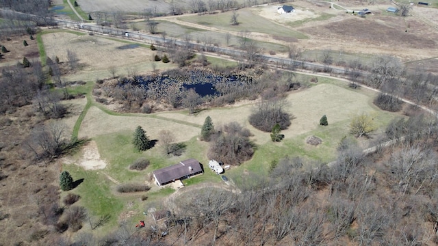 bird's eye view with a rural view