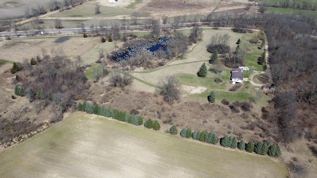 bird's eye view with a rural view