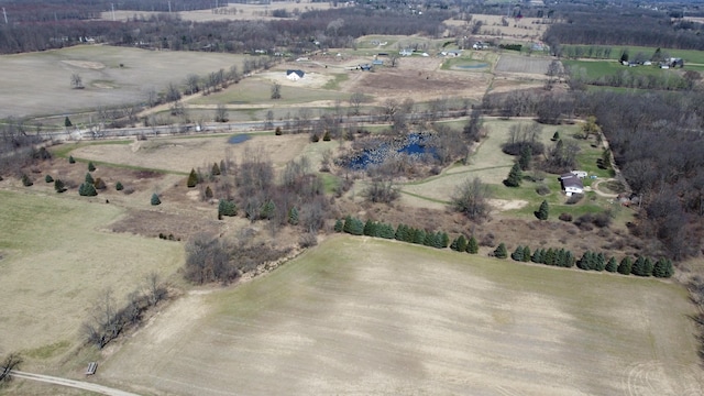 drone / aerial view with a rural view