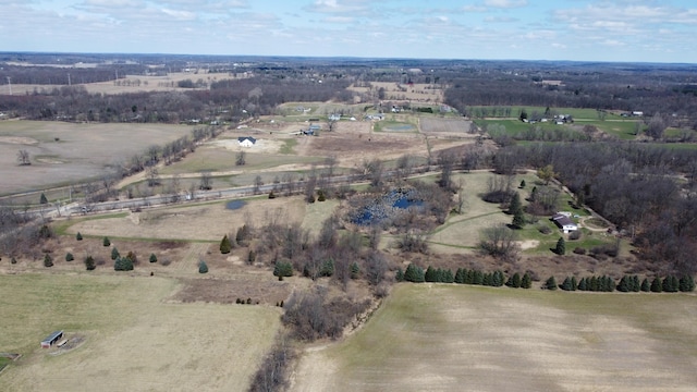 aerial view with a rural view
