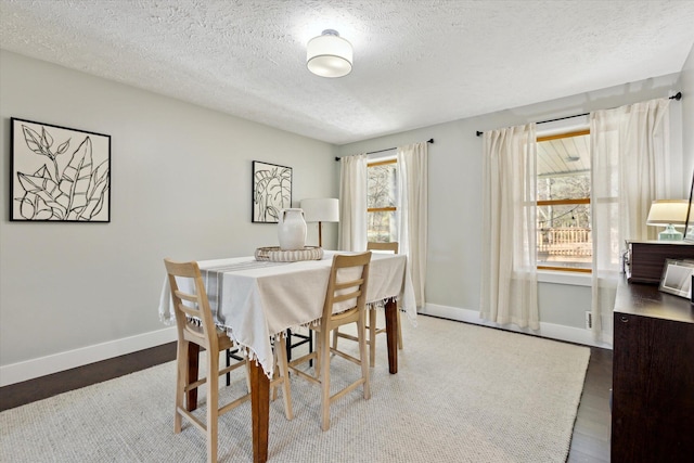 7101 River Glen Dr, Caledonia, MI 49316 - dining room with a textured ceiling, baseboards, and wood finished floors