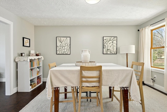 7101 River Glen Dr, Caledonia, MI 49316 - dining space featuring baseboards, a textured ceiling, and wood finished floors