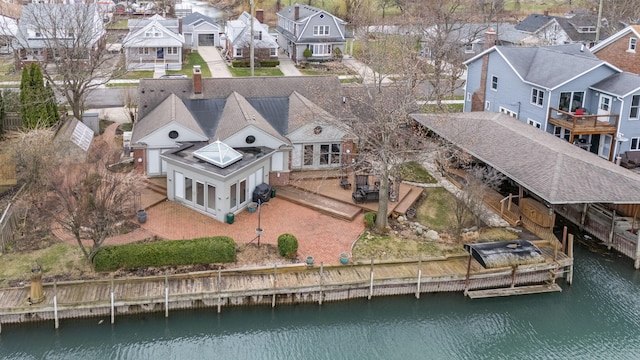 14511 Harbor St, Detroit, MI 48215 - bird's eye view with a water view and a residential view