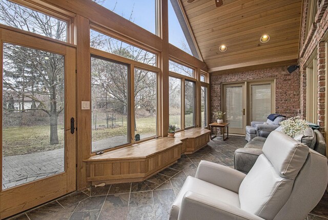 5002 Quincy Ct, Saline, MI 48176 - sunroom / solarium featuring french doors and lofted ceiling