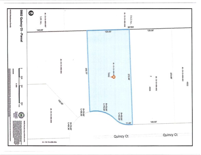 5002 Quincy Ct, Saline, MI 48176 - map showing property parcels