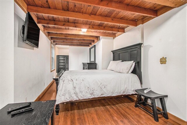 5353 Plum St, Coloma, MI 49038 - bedroom with a wooden ceiling with exposed beams and wood finished floors