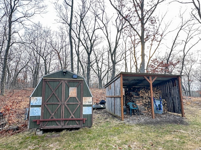 view of shed