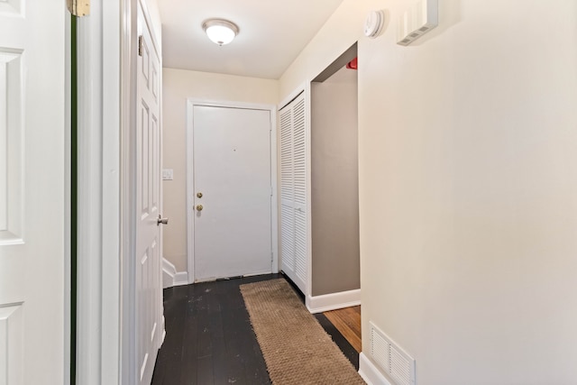 1985 Peerce, Canton, MI 48187 - hallway with baseboards, dark wood-style floors, and visible vents
