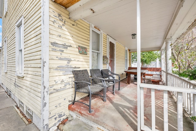 view of patio with covered porch