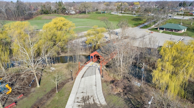 birds eye view of property featuring view of golf course