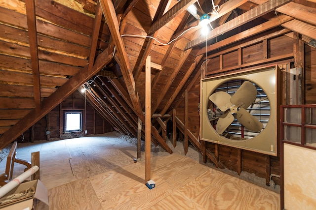 view of unfinished attic