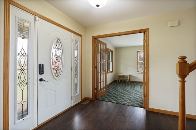 3353 Murphy Lake Rd, Millington, MI 48746 - entrance foyer with baseboards and dark wood-style floors