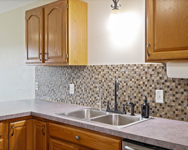 3353 Murphy Lake Rd, Millington, MI 48746 - kitchen with a sink, light countertops, tasteful backsplash, and dishwasher