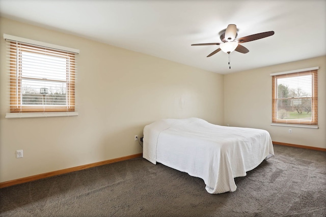 3353 Murphy Lake Rd, Millington, MI 48746 - carpeted bedroom with ceiling fan and baseboards