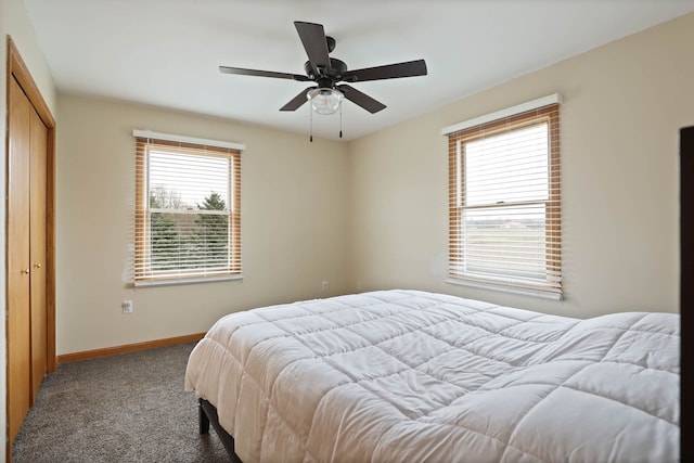 3353 Murphy Lake Rd, Millington, MI 48746 - bedroom with a closet, baseboards, multiple windows, and carpet floors