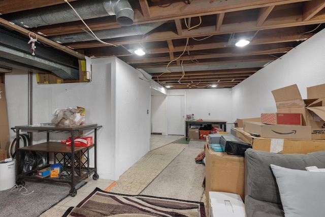 view of finished basement