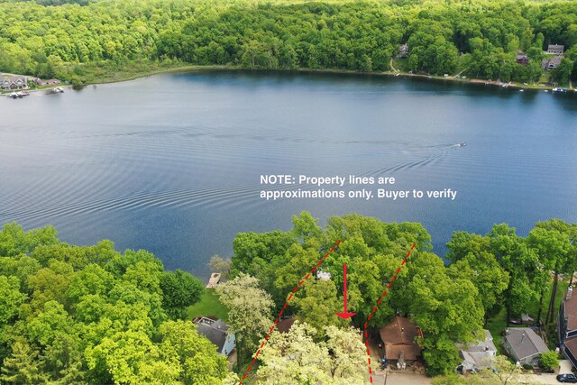 69465 High St, Union, MI 49130 - aerial view of property's location featuring a forest, a large body of water, and property boundaries highlighted