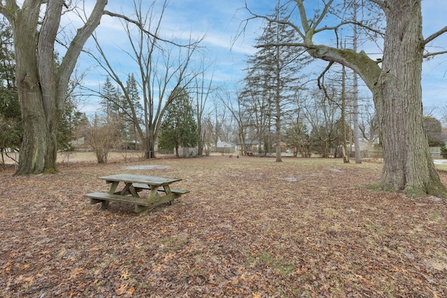 view of yard featuring fence