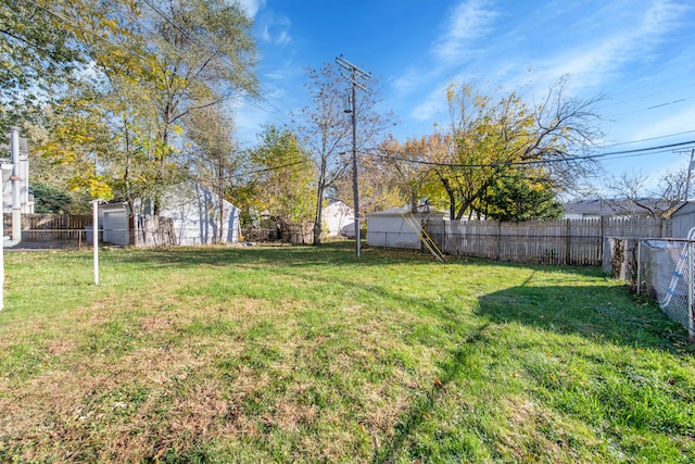 view of yard featuring a fenced backyard
