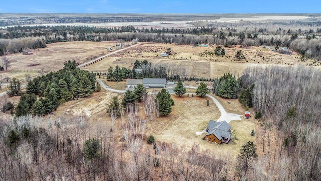 drone / aerial view with a rural view