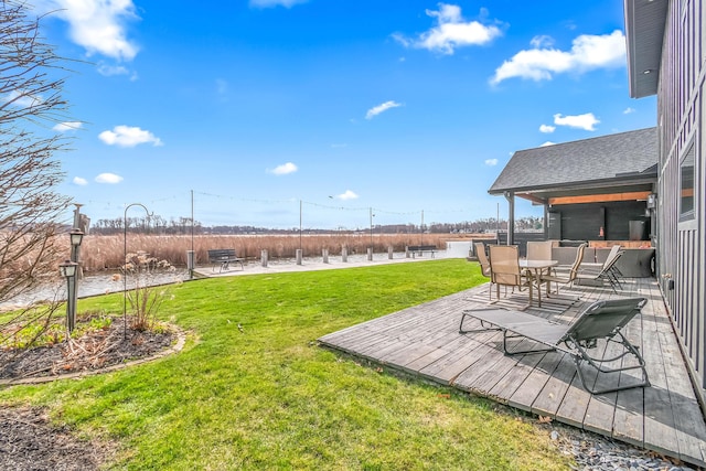 view of yard featuring a deck