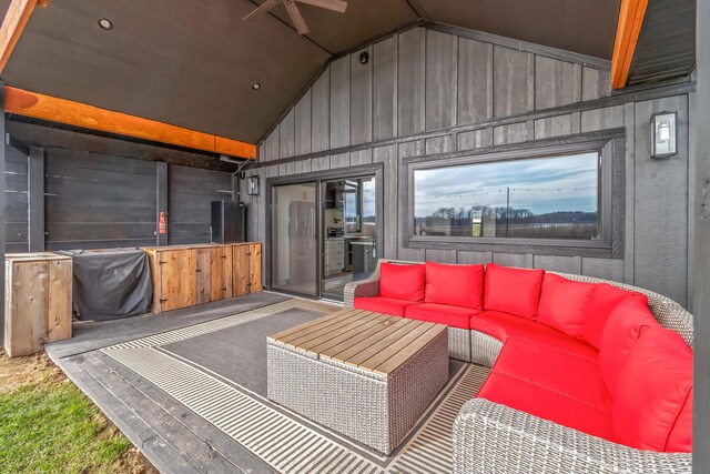 view of patio featuring an outdoor living space