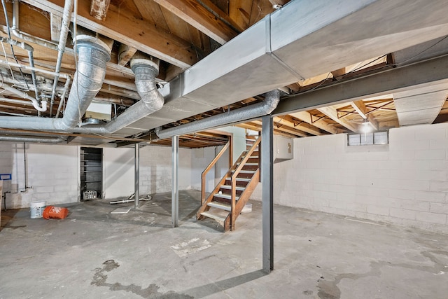 9233 Mckinney St, Detroit, MI 48224 - unfinished basement with stairway