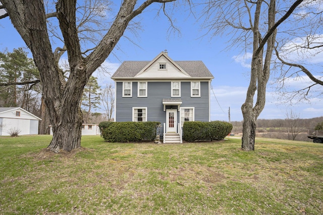 view of front of property with a front yard