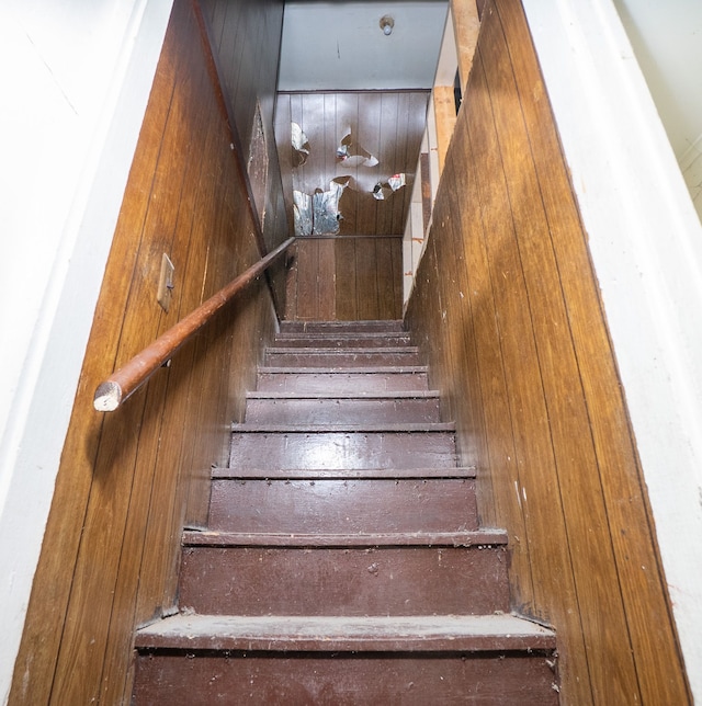 13057 Chelsea St, Detroit, MI 48213 - staircase with wood walls