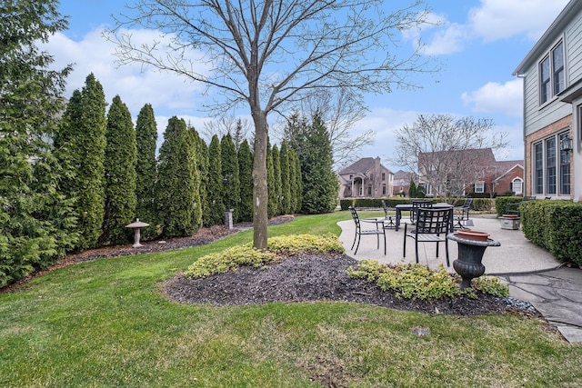 view of yard with a patio area