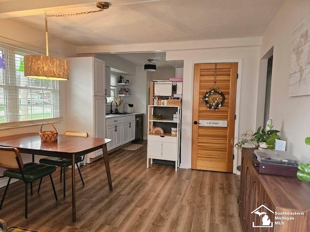 interior space featuring dark wood-type flooring