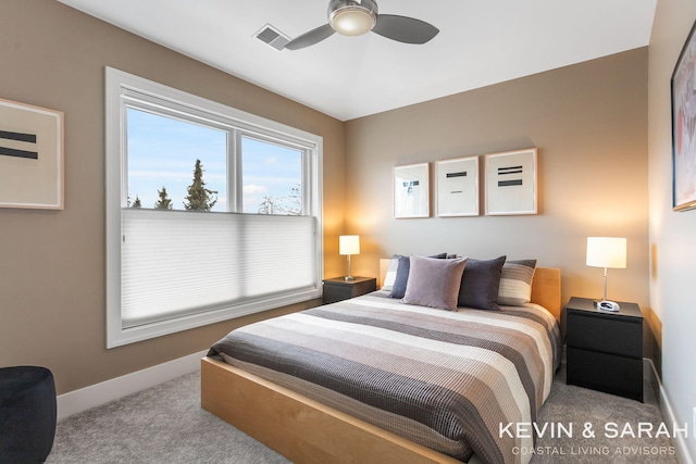 201C Outlook Dr Unit 8, Douglas, MI 49406 - carpeted bedroom featuring visible vents, baseboards, and ceiling fan