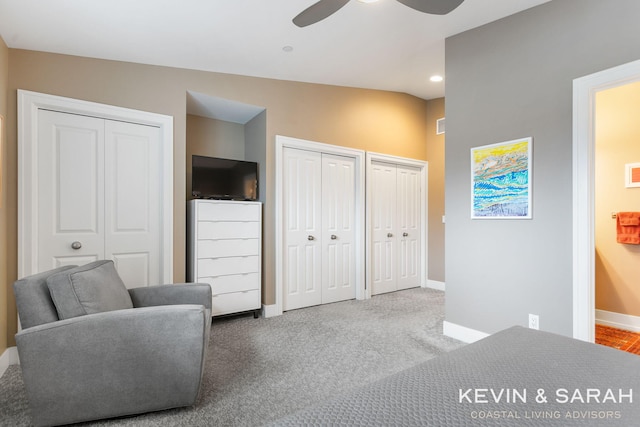 201C Outlook Dr Unit 8, Douglas, MI 49406 - sitting room featuring baseboards, recessed lighting, ceiling fan, and carpet