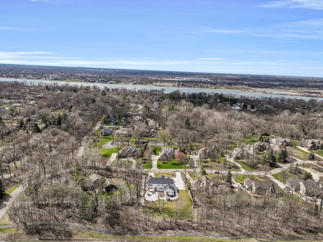 21907 Westcroft Dr, Grosse Ile, MI 48138 - drone / aerial view featuring a water view and a residential view